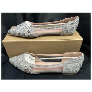Journee Batavia Ballet Flats in Faux Suede & Mesh Size 10